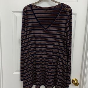 Lane Bryant Size 14-16 pullover stripe tunic top